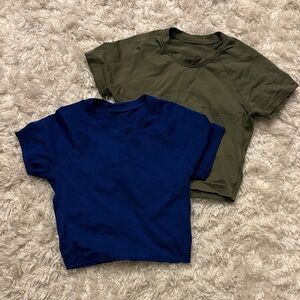 2 Women’s Lululemon Swiftly Tech Cropped Short-Sleeve Shirt 2.0